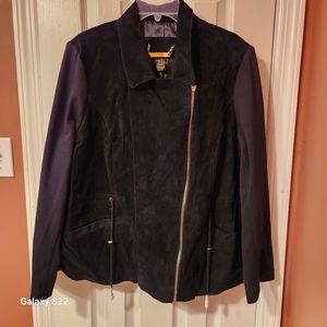 Iman black suede jacket 2x